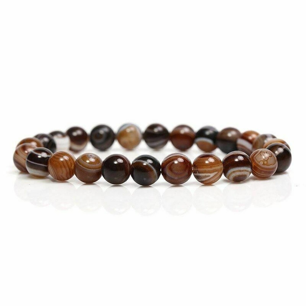 Botswana  Agate 8mm Beaded Stretch Bracelet